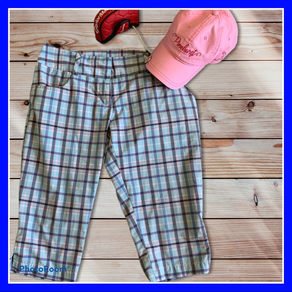 Adorable Adidas plaid long golf shorts